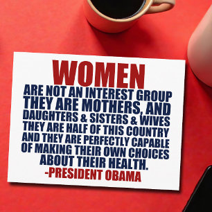 Women's Rights Obama Quote Postcard