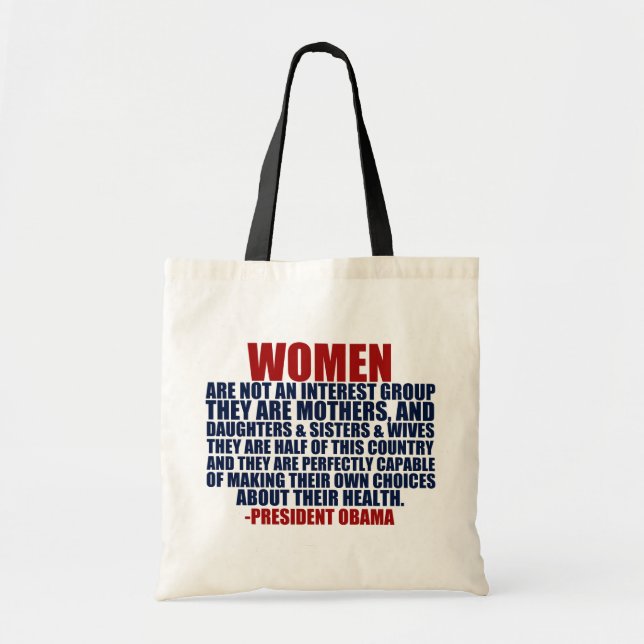 Women's Rights Obama Quote Tote Bag (Front)