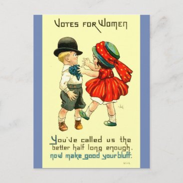 Women's Rights Postcard Cute Suffragette, Colorful