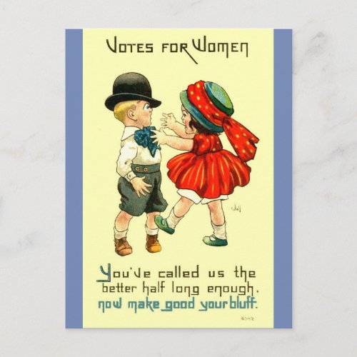 Womens Rights Postcard Cute Suffragette Colorful