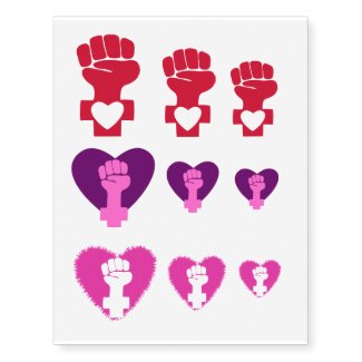 Women's Rights Power Symbols Temporary Tattoos