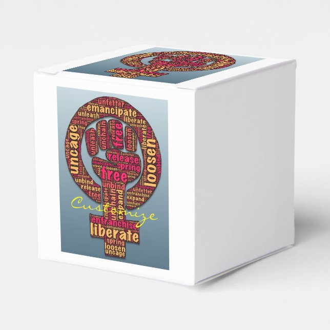 women's rights raised fist Thunder_Cove Favor Boxes (Front Side)
