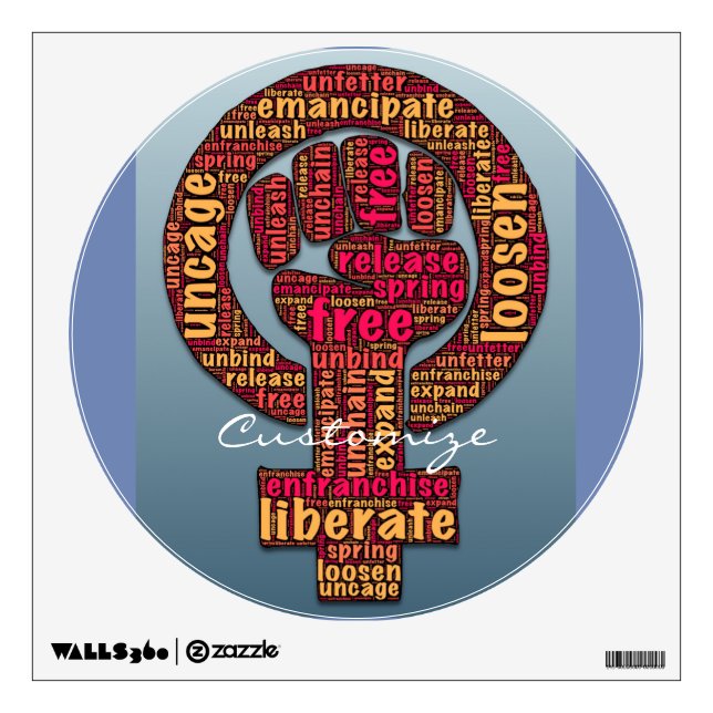 women's rights raised fist Thunder_Cove Wall Decal (Front)