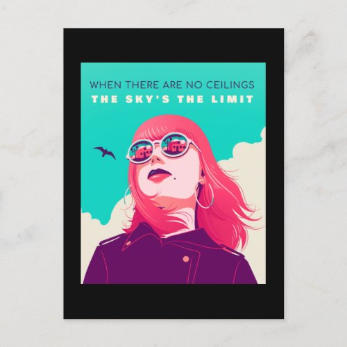 Womens Rights  The skyâs the limit Illustration Postcard