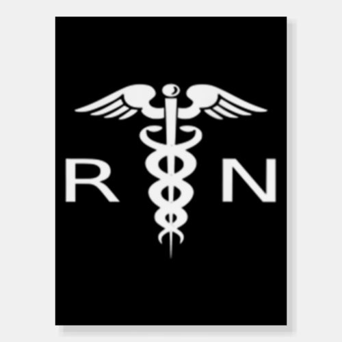 Womens RN Caduceus Symbol Logo Foam Board