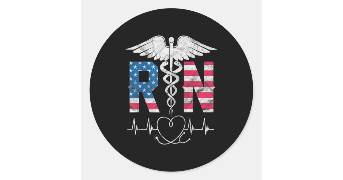 RN registered Nurse Pink Sparkle Background With Caduceus Symbol