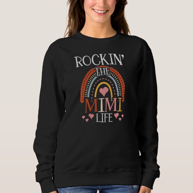 Womens Rockin' The Mimi Life New Grandma First 1st Sweatshirt (Front)