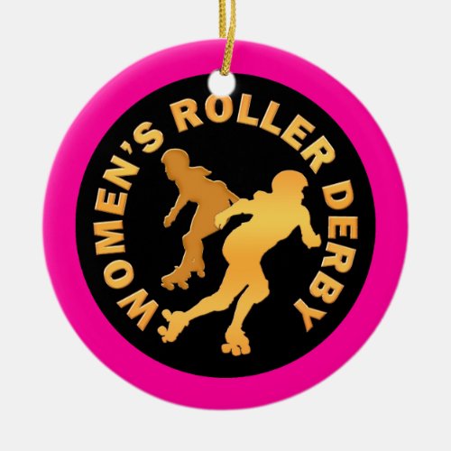 Womens Roller Derby Ceramic Ornament