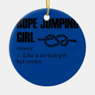 Womens Rope Jumping Girl Definition Rope Jumping Ceramic Ornament