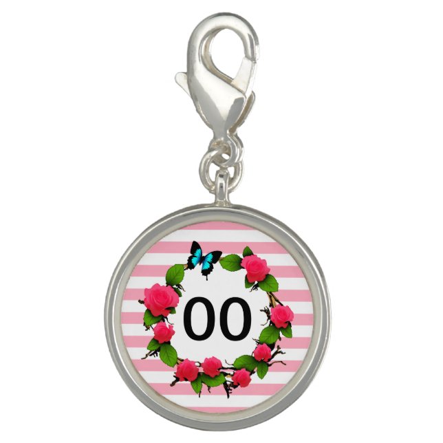 Womens Rose 91st 92nd 95th 97th 98th 99th Birthday Charm (Front)