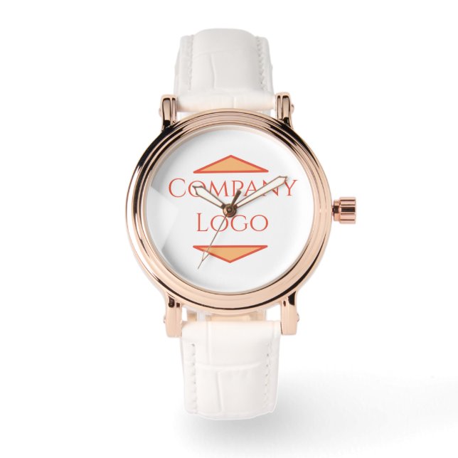 Women's Rose Gold Luxury Company Watch with Logo (Front)