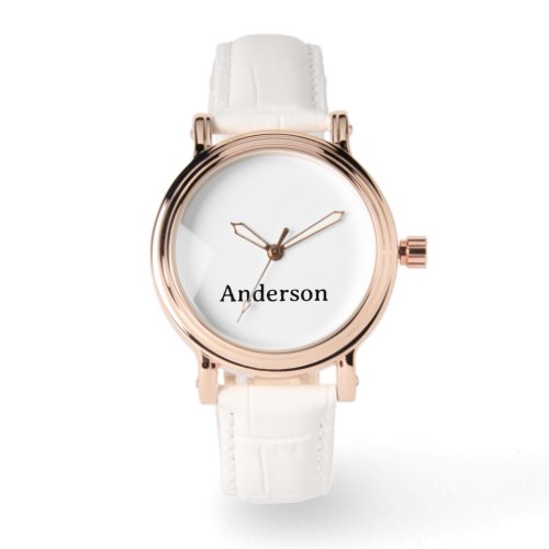 Women's Rose Gold Vintage Strap with White Leather Watch