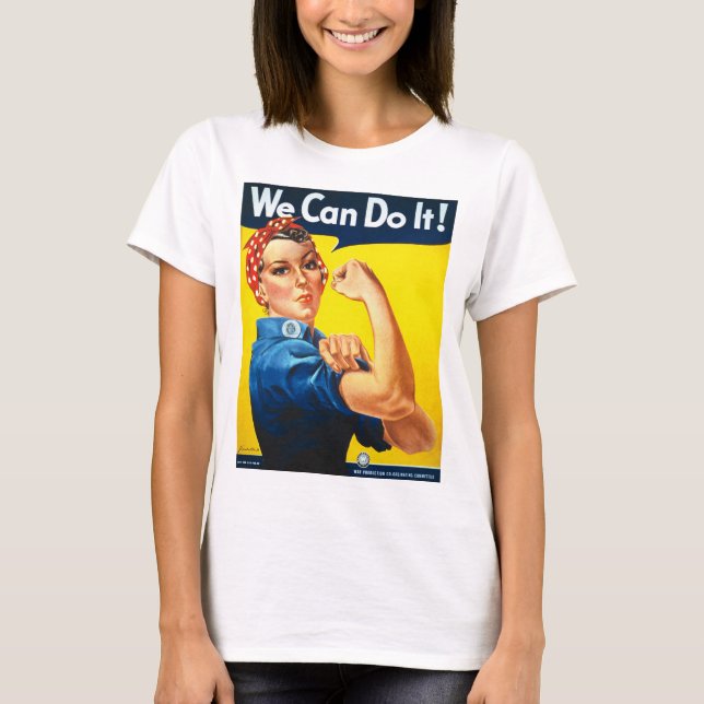 Women's Rosy the Riveter T Shirt - We Can Do It (Front)