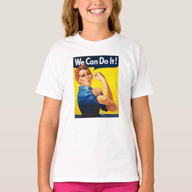 Women's Rosy the Riveter T Shirt - We Can Do It (Front)