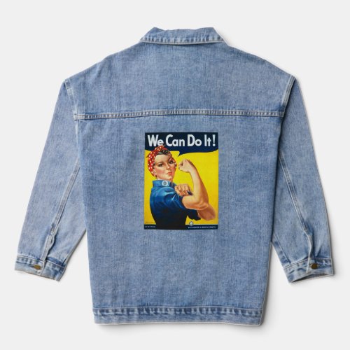 Womens Rosy the Riveter T Shirt _ We Can Do It Denim Jacket