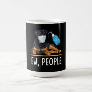 Womens Rottweiler Dog Face Mask Hand Sanitizer Fun Coffee Mug