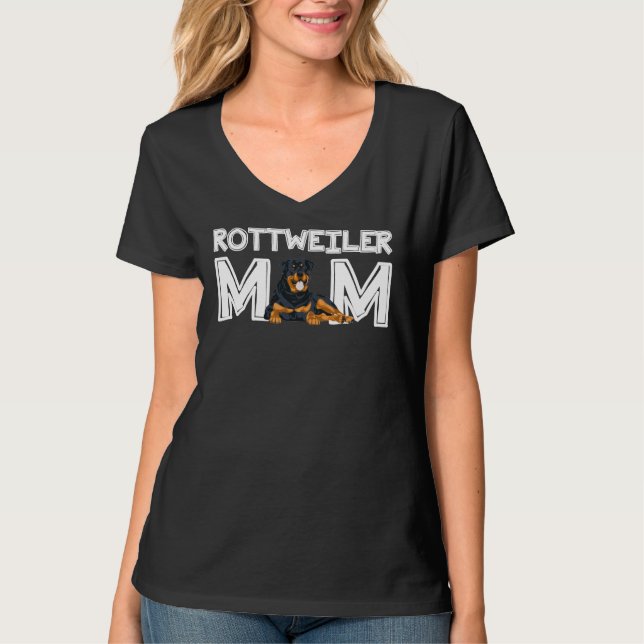 Womens Rottweiler Mom Mother S Day  Rottweiler T-Shirt (Front)