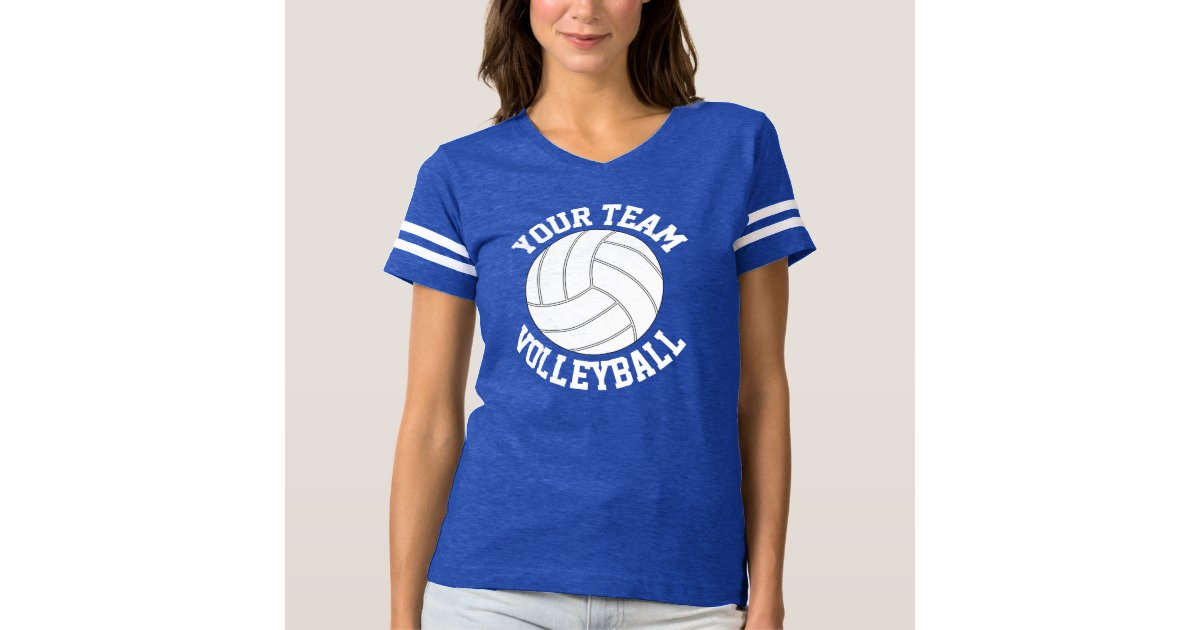 Women's Royal Blue & White Volleyball Jersey Shirt