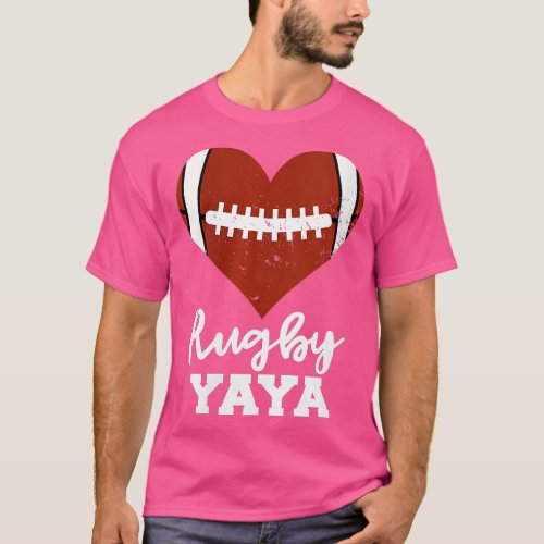 Womens Rugby Yaya Heart Funny Rugby Player Yaya VN T_Shirt