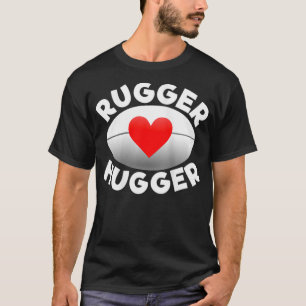Womens Rugger Hugger Rugby Lover Heart And Ball T-Shirt