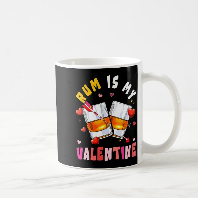 Women's Rum Is My Valentine Hearts Matching Drinke Coffee Mug (Right)