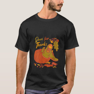 Womens Run for Thanks Nurse Thanksgiving Autumn Le T-Shirt