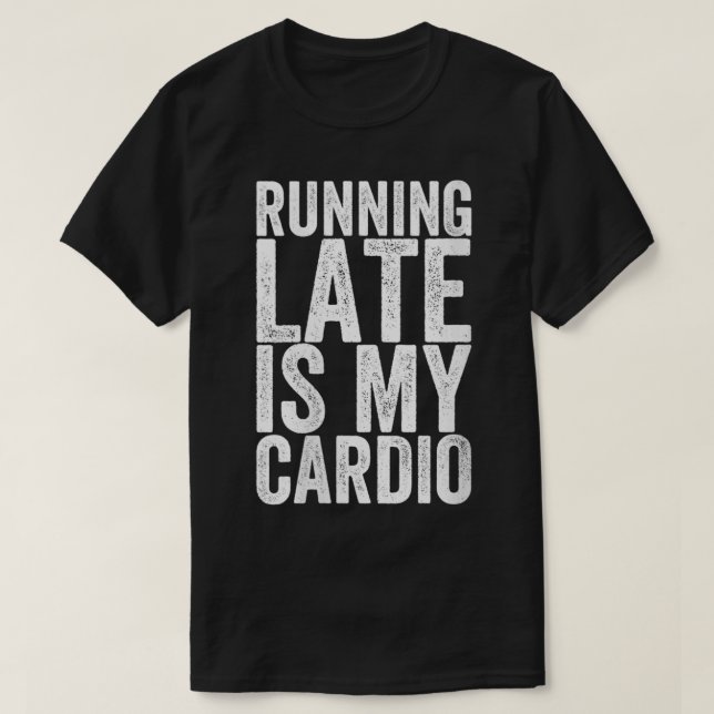 Womens Running Late Is My Cardio VNeck  T-Shirt (Design Front)