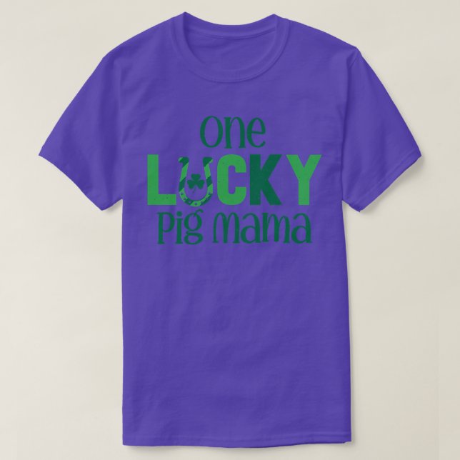 Womens Saint Patricks Day Costumes for Pig Mama On T-Shirt (Design Front)