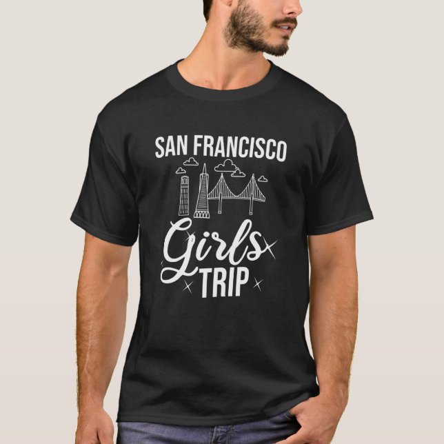 Womens San Francisco California City Trip Skyline  T-Shirt (Front)