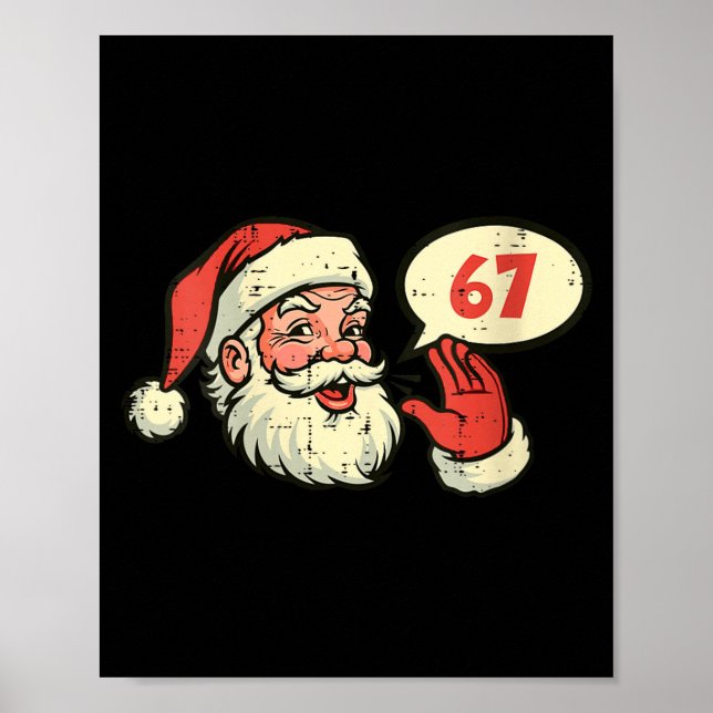 Womens Santa 67 Meme 6 7 Christmas Six Seven Men W Poster (Front)