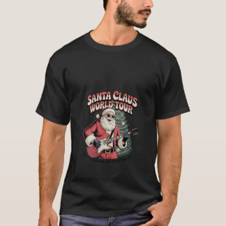 Womens Santa Claus World Tour Rocking Around The C T-Shirt