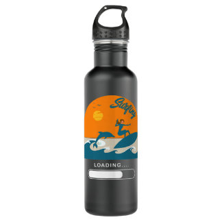 Womens Santa Cruz Vintage Retro Surfers Surfing Te Stainless Steel Water Bottle