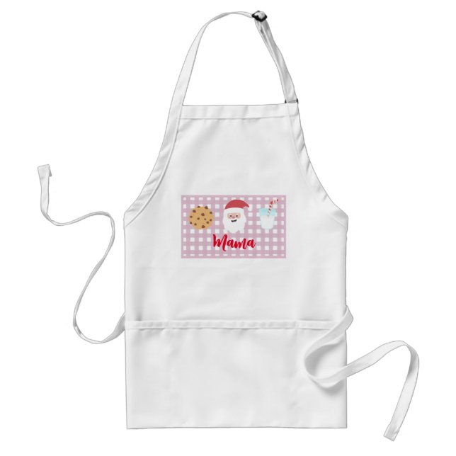 Womens Santa Milk and Cookies, Adult Apron (Front)