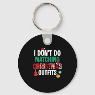 Womens Santa Xmas Red Buffalo Plaid I Dont Do Matc Keychain