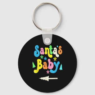 Womens Santa's Baby-pregnancy Announcement Christm Keychain