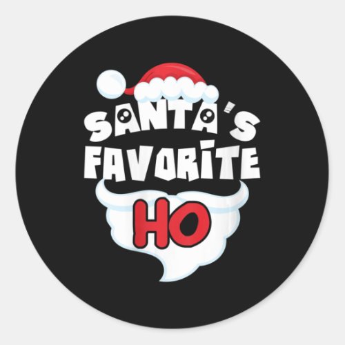 Womens Santas Favorite Ho Ugly Christmas Sweater  Classic Round Sticker