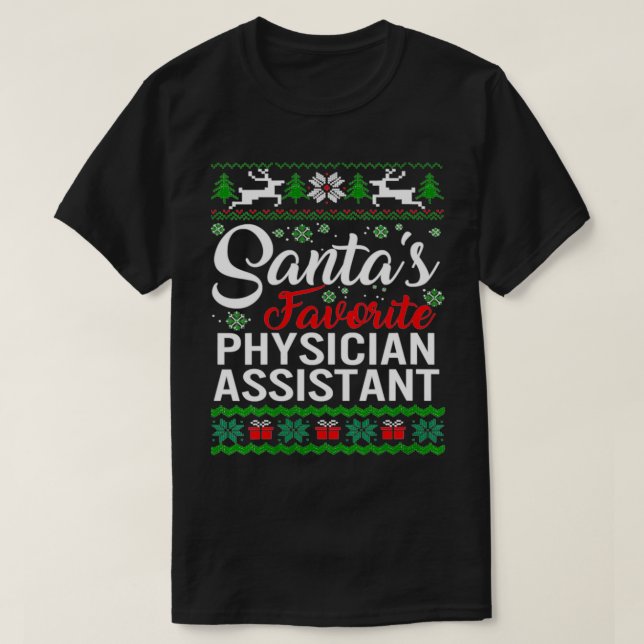 Womens Santas Favorite Physician Assistant Christm T-Shirt (Design Front)