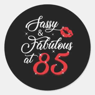 Womens Sassy & Fabulous at 85 85th Birthday 1936 Classic Round Sticker