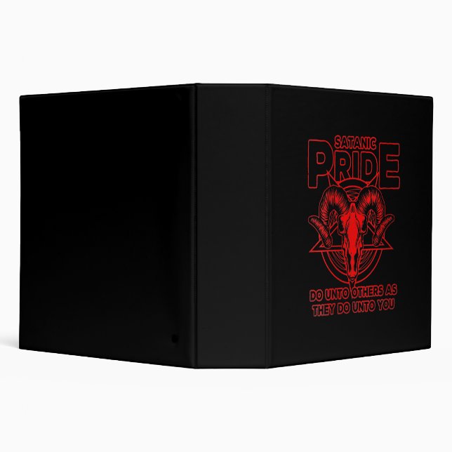 Womens Satanic Pride Satanism Pagan Goat Satan 3 Ring Binder (Background)