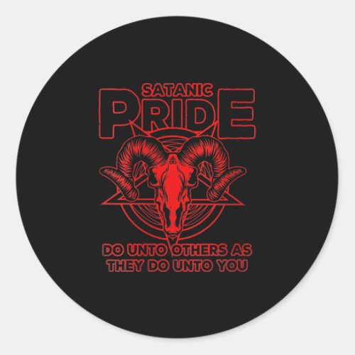 Womens Satanic Pride Satanism Pagan Goat Satan Classic Round Sticker