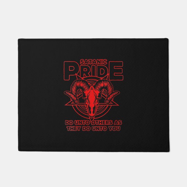 Womens Satanic Pride Satanism Pagan Goat Satan Doormat (Front)