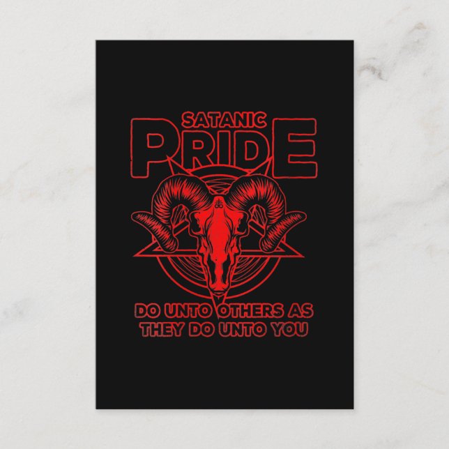 Womens Satanic Pride Satanism Pagan Goat Satan Enclosure Card (Front)