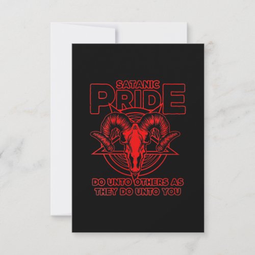 Womens Satanic Pride Satanism Pagan Goat Satan RSVP Card