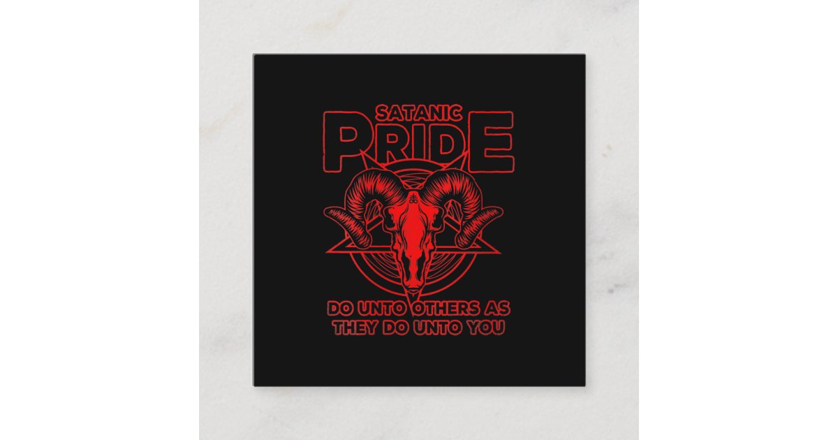 Womens Satanic Pride Satanism Pagan Goat Satan Square Business Card