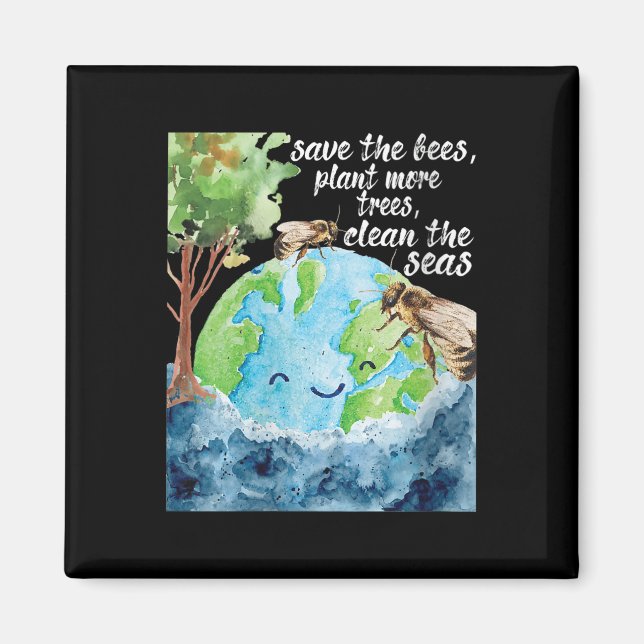 Womens Save The Bees - Environmental Protection Magnet (Front)