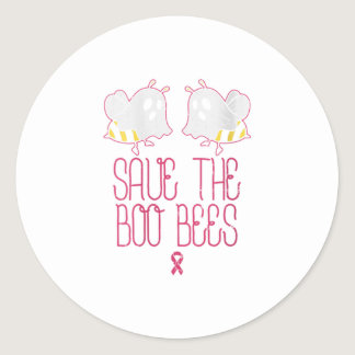 Womens Save The Boo Bees Breast Cancer Aware Classic Round Sticker