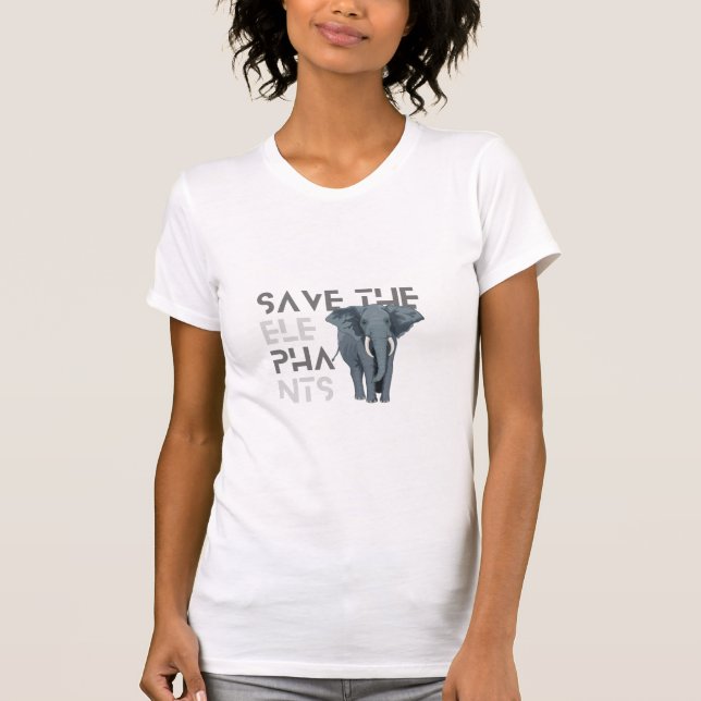 Women's Save the Elephant T Shirt (Front)