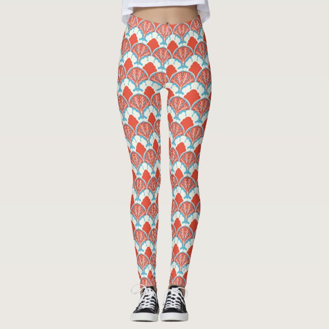 Women's Scallop Print Leggings (Front)