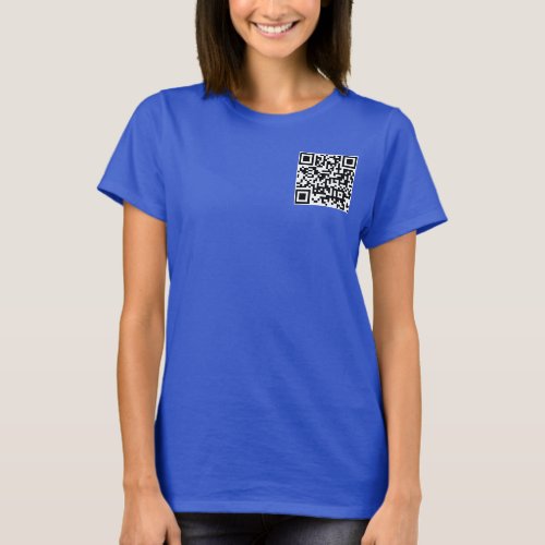 Womens Scan Me QR Code Double Sided Deep Royal T_Shirt