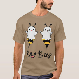 Womens Scary Halloween design broom boo bee T-Shirt